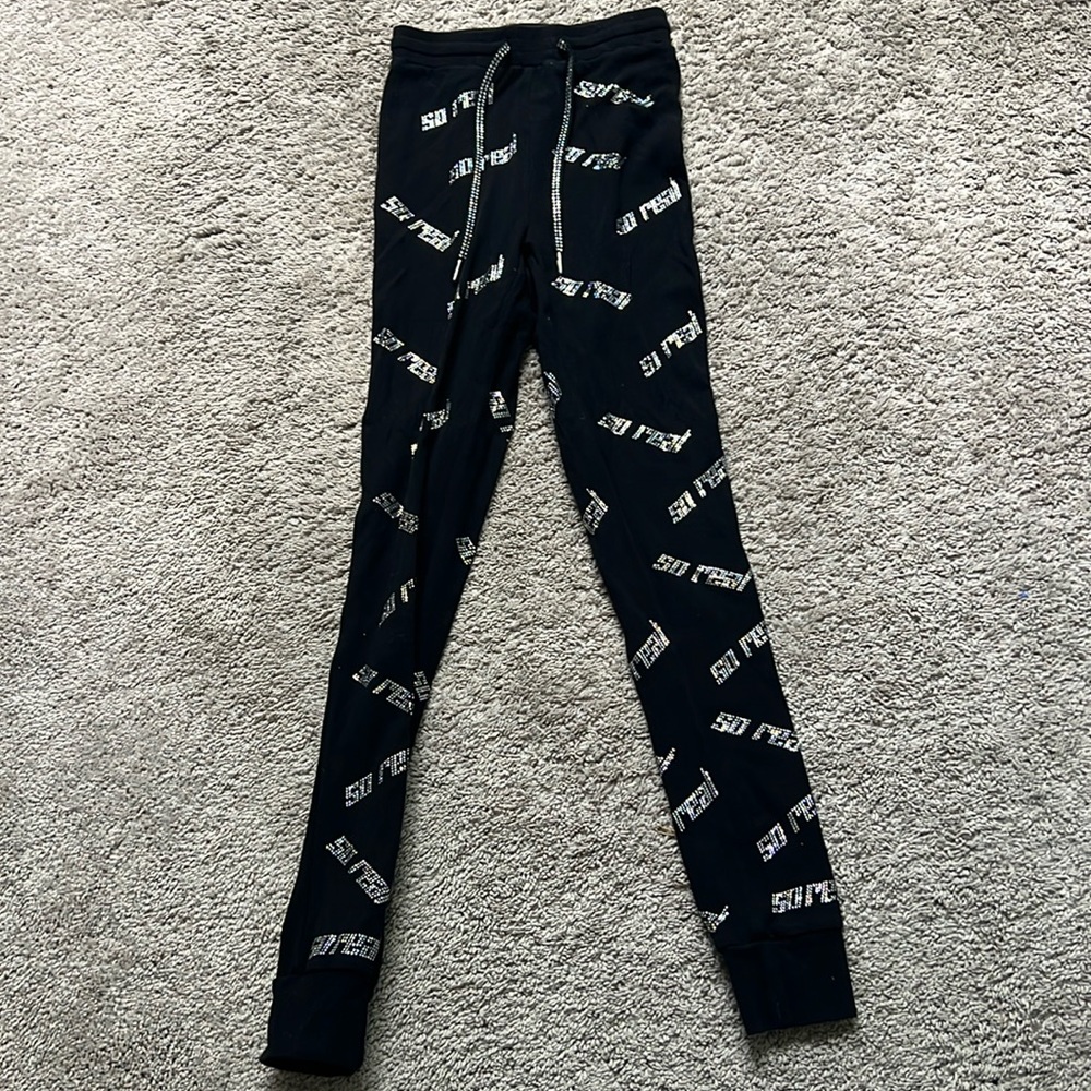 GSUWOO rhinestone jogging pants